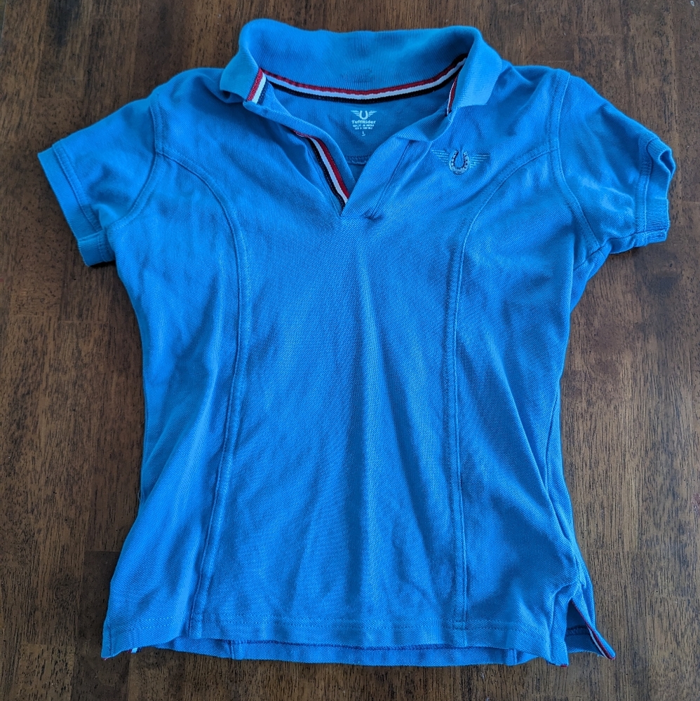 Girls TuffRider light blue equestrian shirt